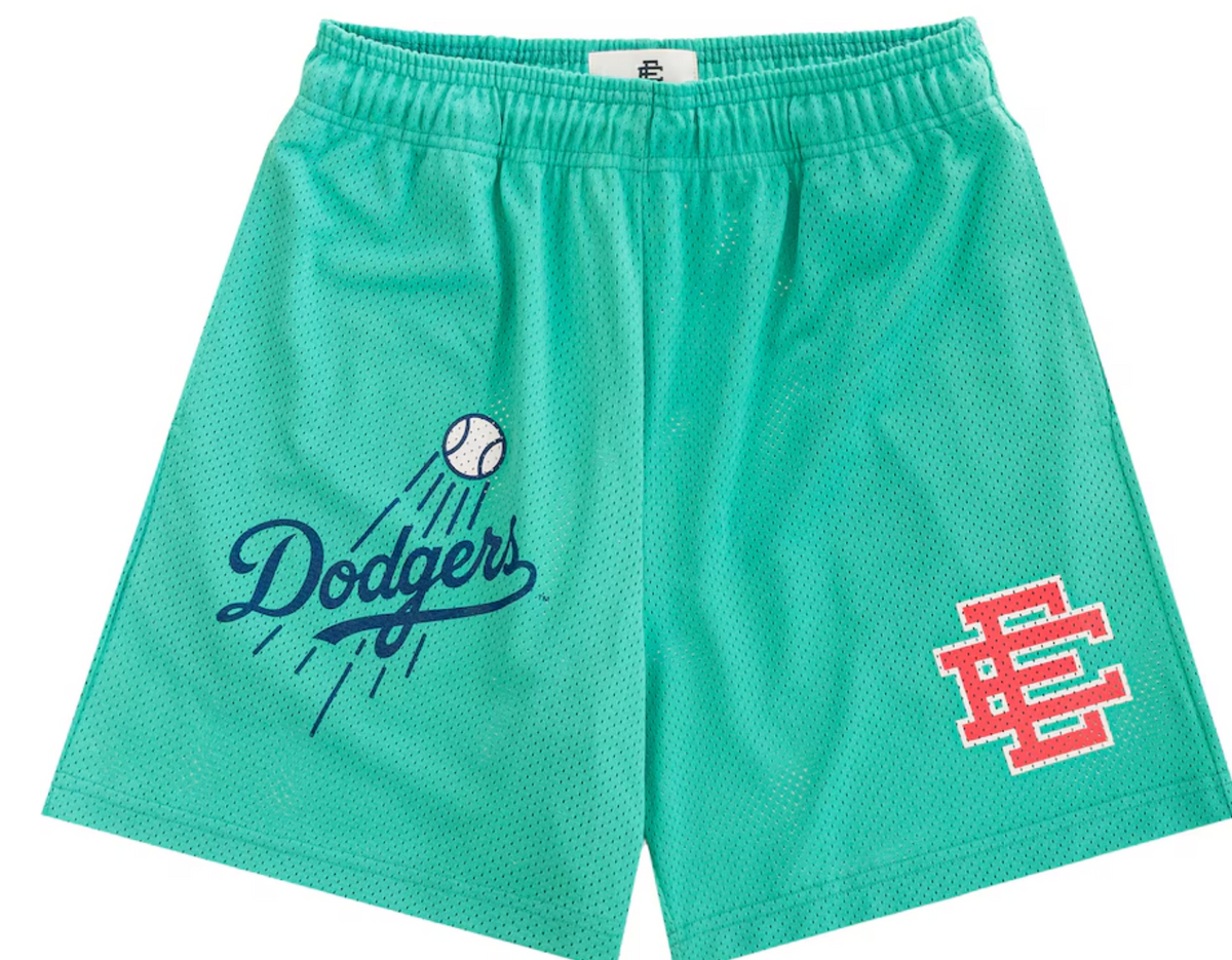 MLB × Eric Emanuel Los Angeles Dodgers Mint Mesh Shorts