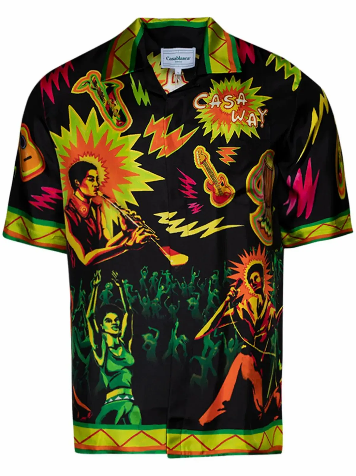 Casablanca Black Music For The People Graphic-print Silk Shirt
