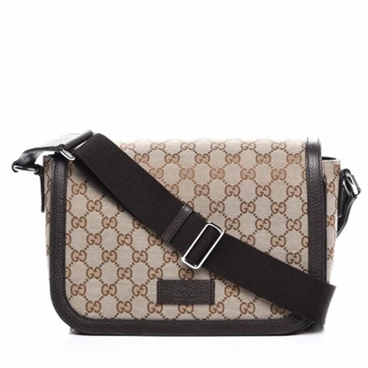 Gucci Messenger Crossbody Ssima Gg Adjustable Strap Brown