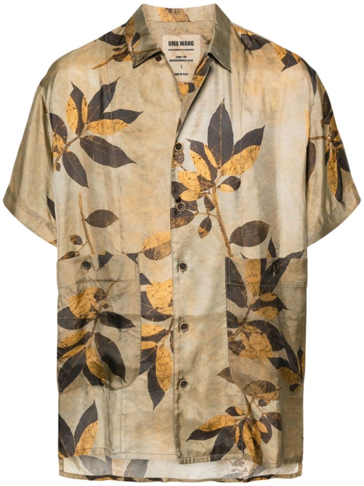 Uma Wang Branches-printed Shirt In Brown