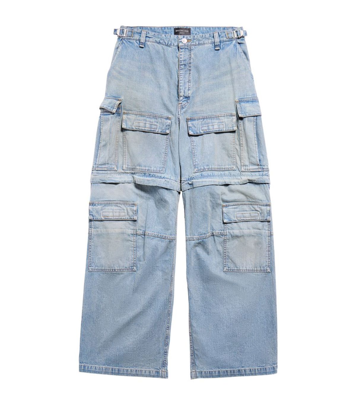 Balenciaga Mid-rise Cargo Jeans In Blue