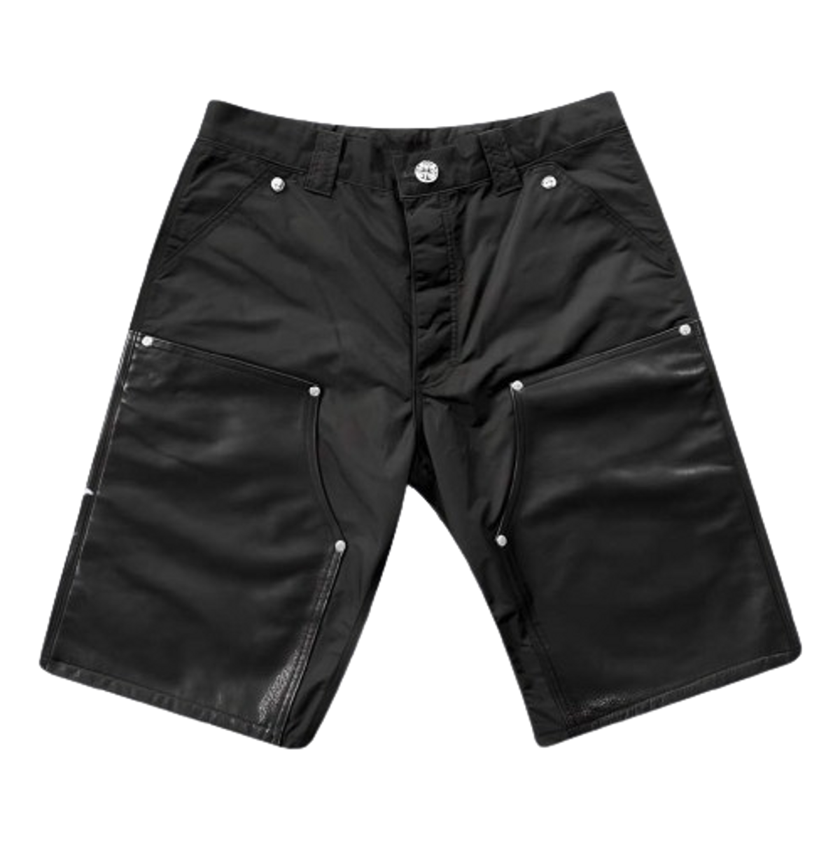 Chrome Hearts Leather Double Knee Shorts