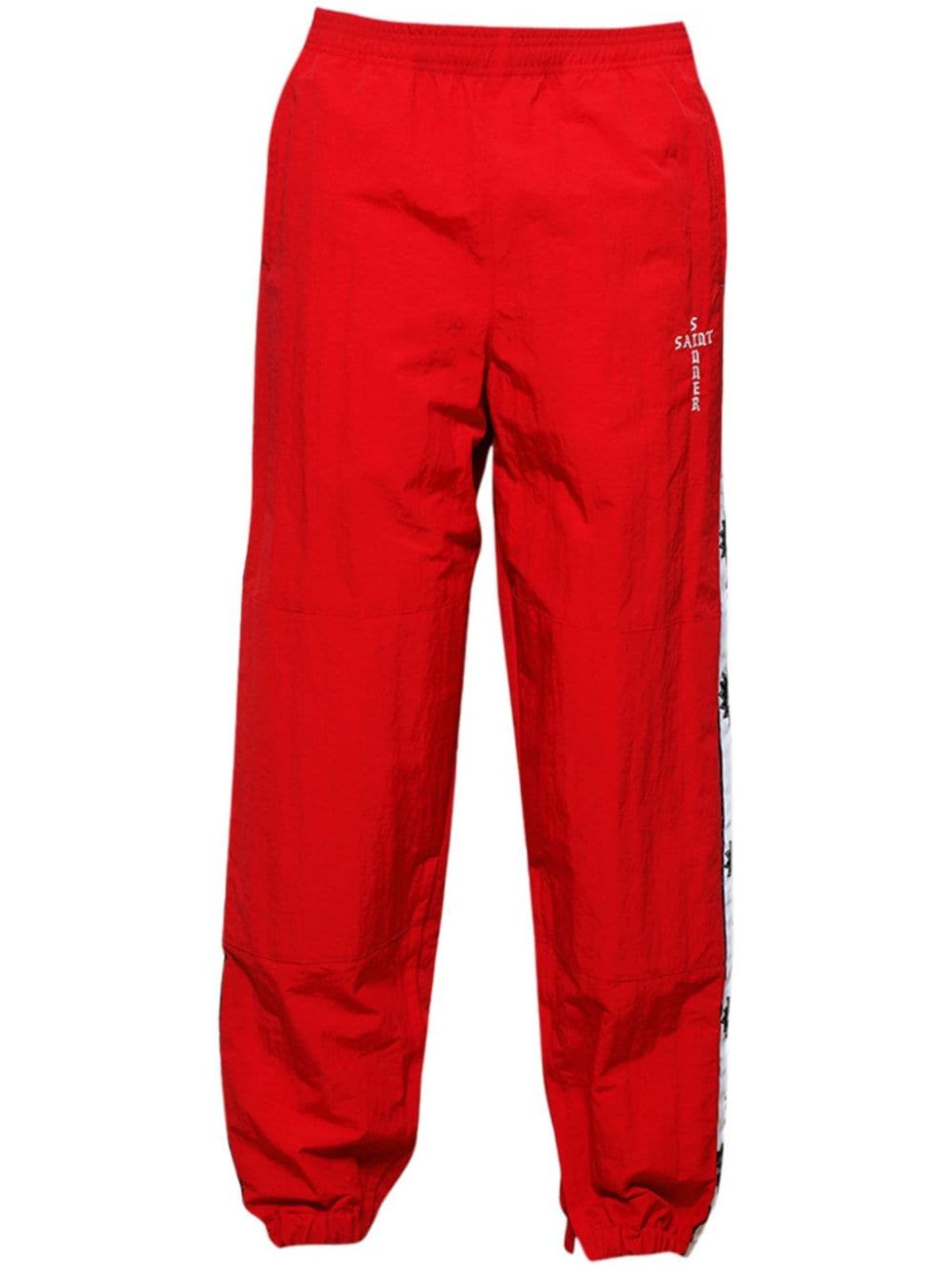 Saint Michael Logo-tape Track Pants In Red
