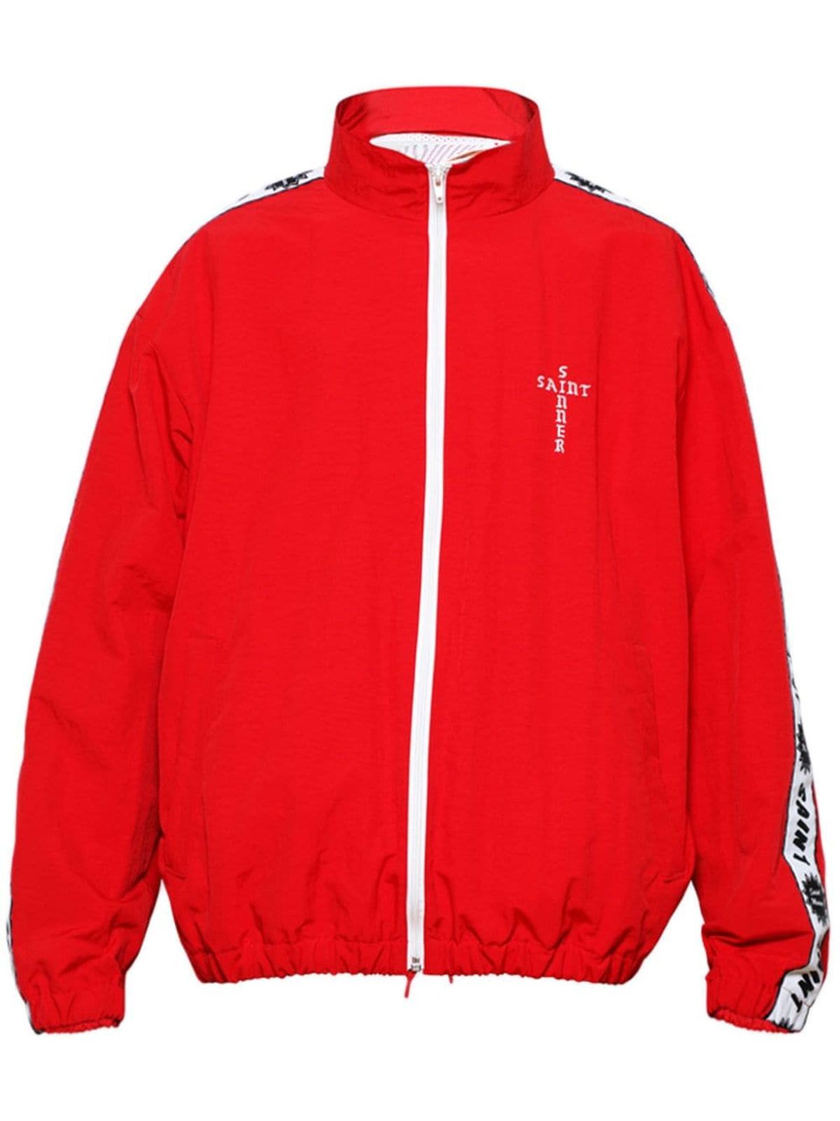 Saint Michael Logo-tape Track Jacket In Red | WHAT'S ON THE STAR?
