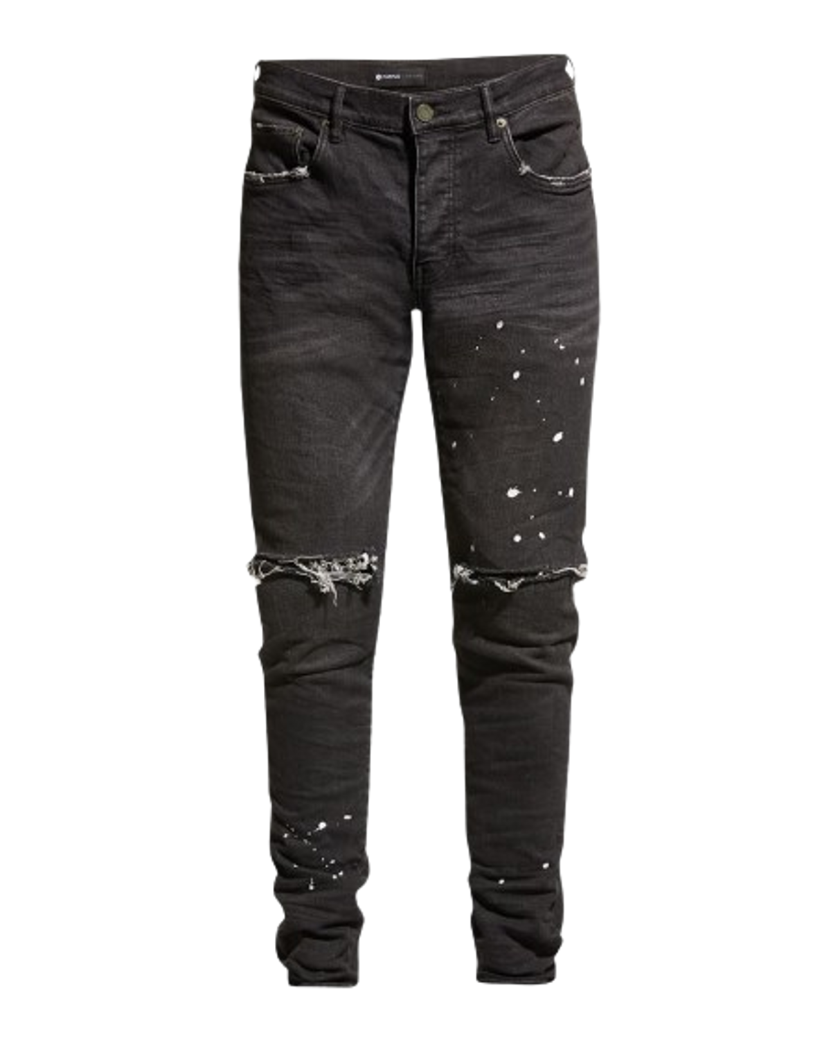 Purple Brand Slim-fit Distressed Low-rise Skinny Jeans In Black