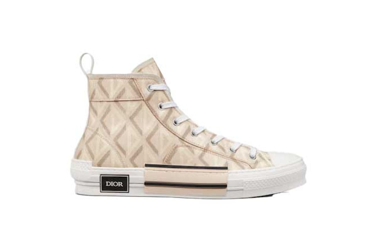 Dior B23 High Top Natural Cd Diamond In Beige