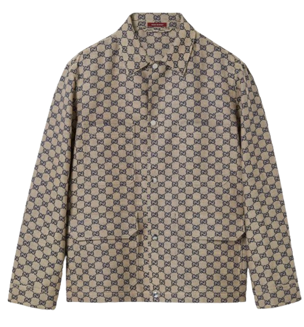 Gucci Gg Linen Blend Canvas Jacket In Beige