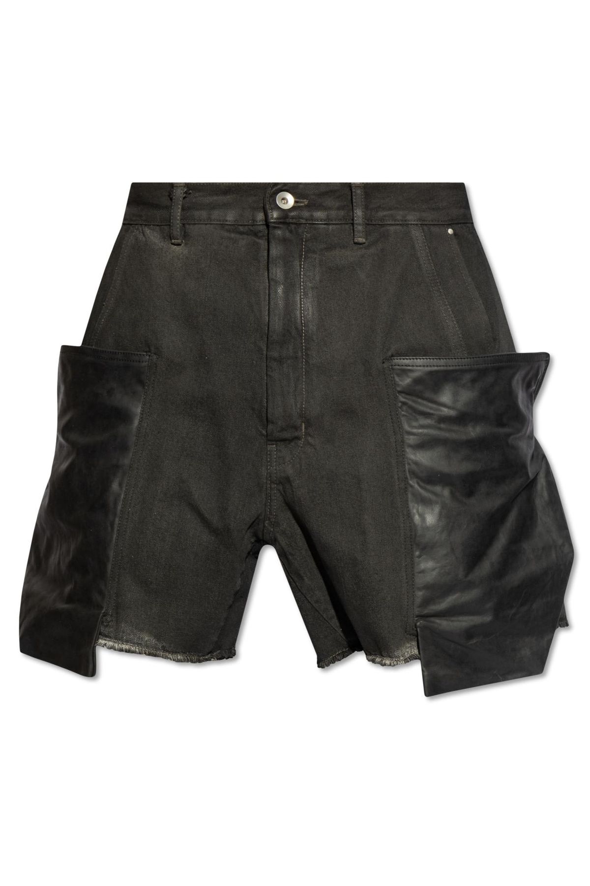 Rick Owens Stefan Panelled Cargo Shorts In Black