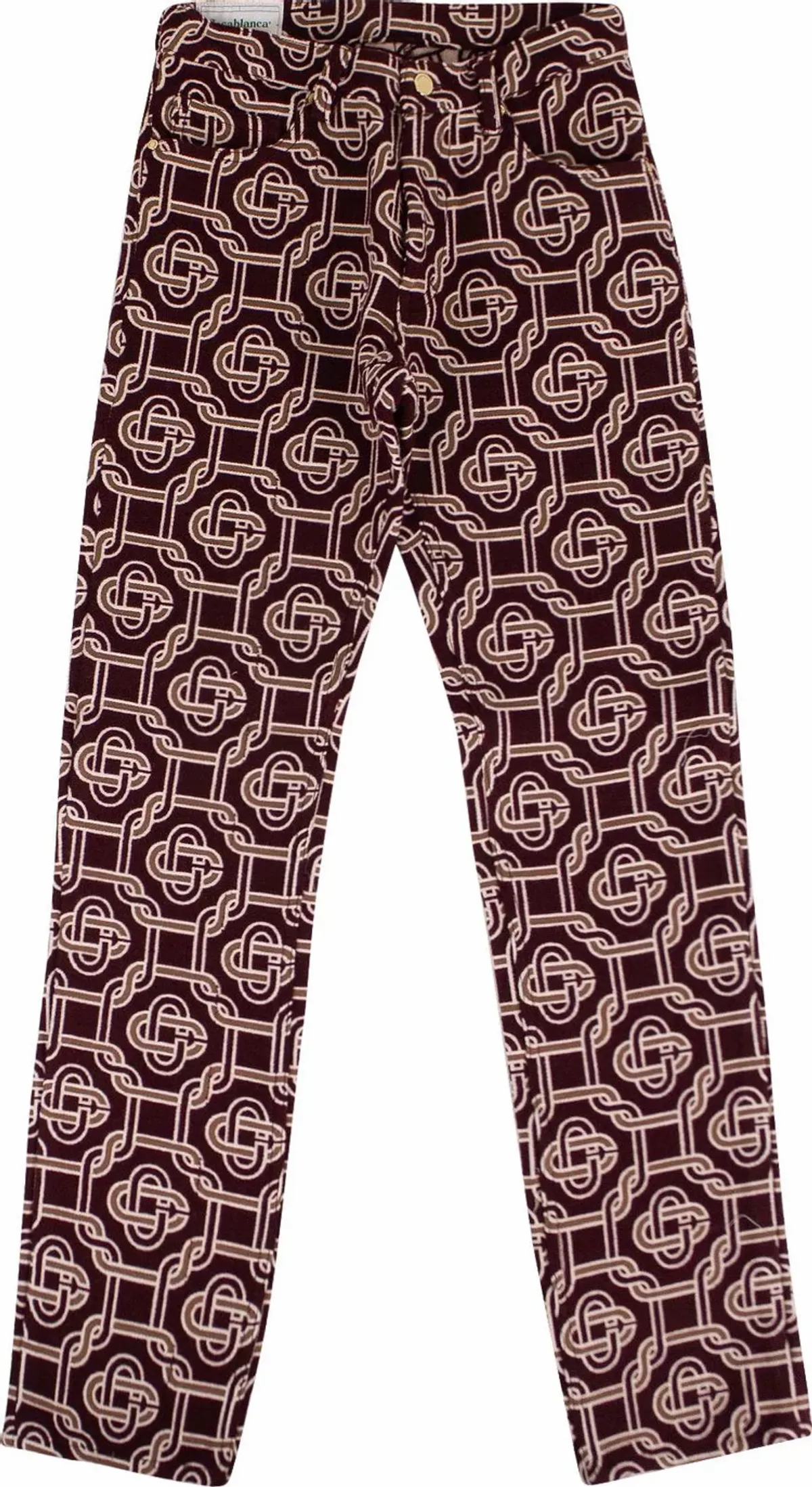 Casablanca Bordeaux Monogram Jacquard Printed Pants Bordeaux