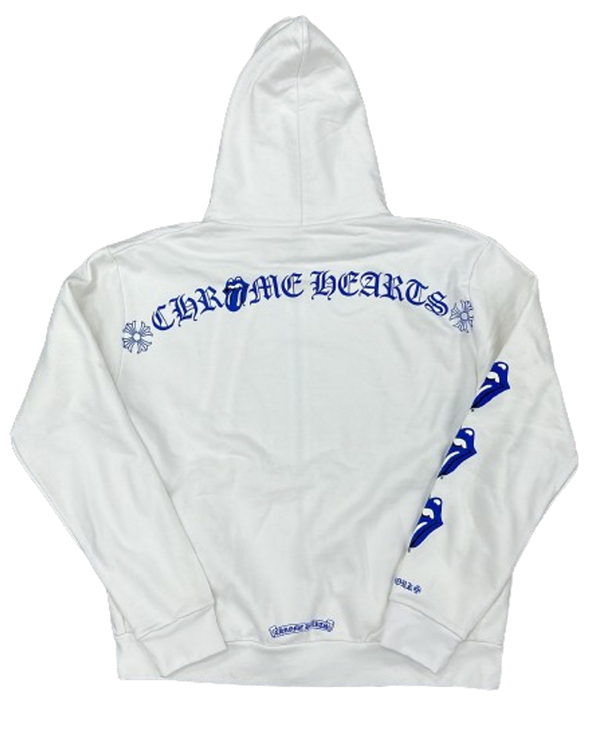 Chrome Hearts × Rolling Stones Merch White Zip Up Hoodie