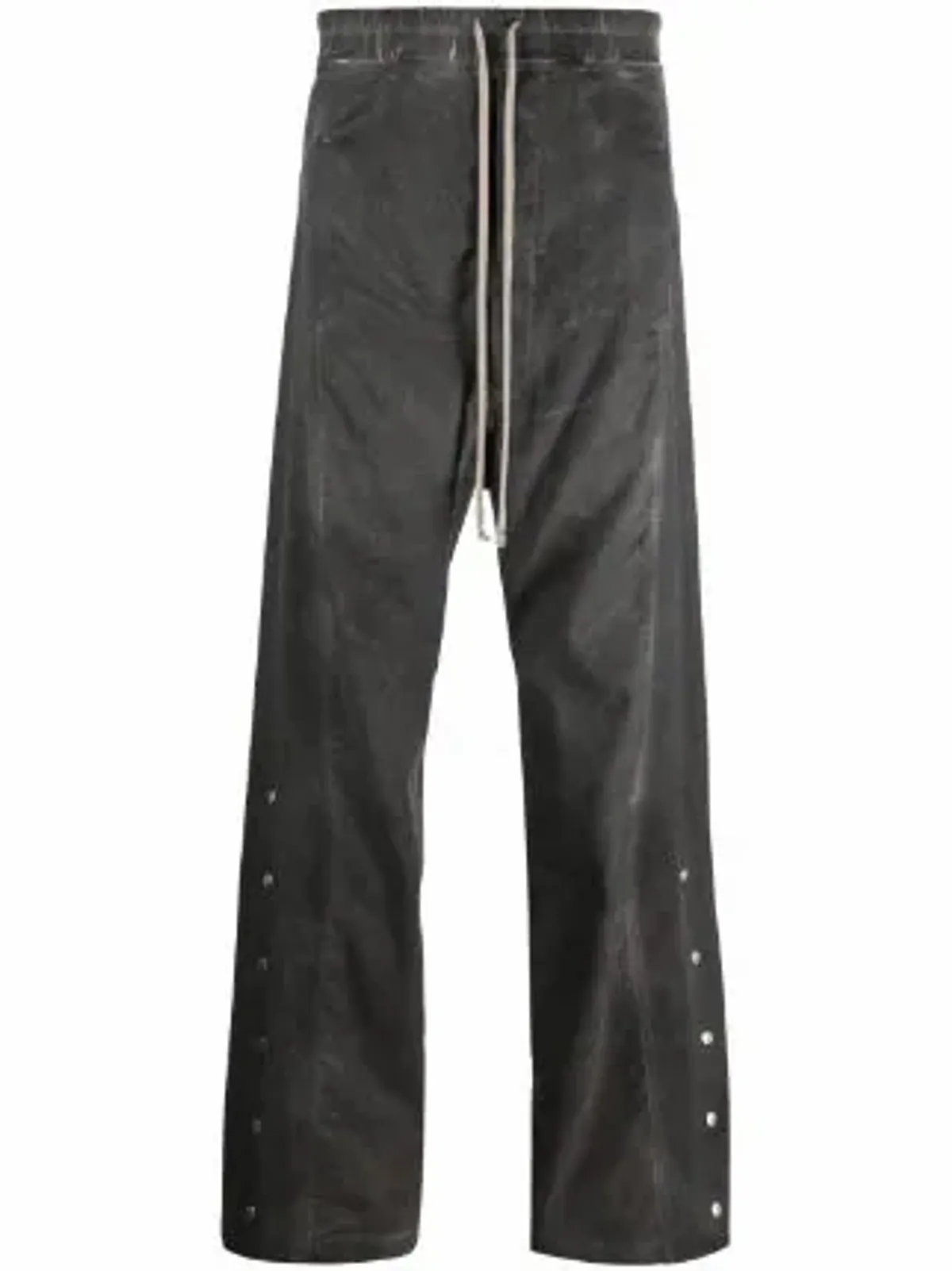 Rick Owens Babel Pusher Drawstring Wide-leg Trousers In Metallic
