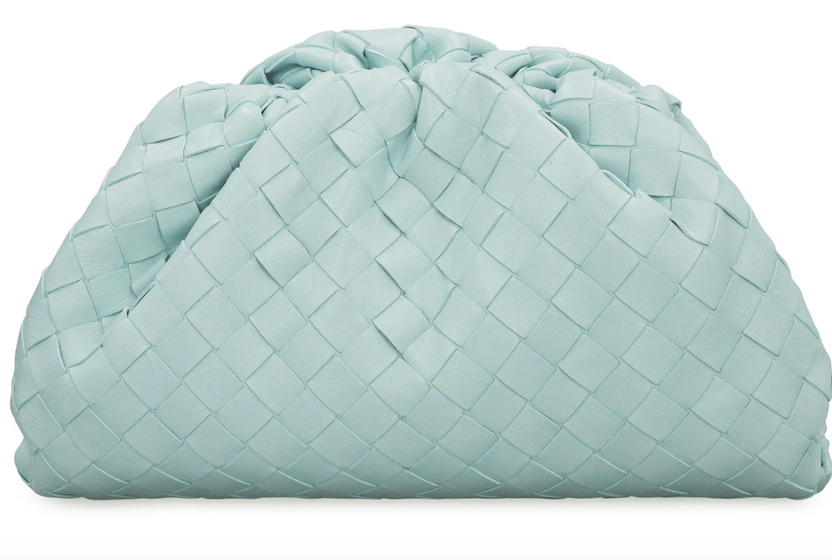 Bottega Veneta Teen Intrecciato Clutch Bag In Blue