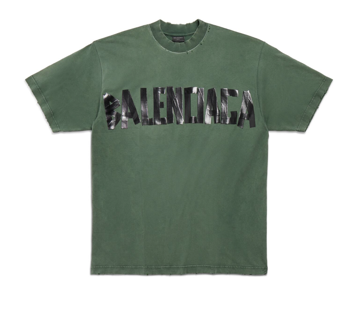 Balenciaga Tape Cotton-blend Jersey T-shirt In Green