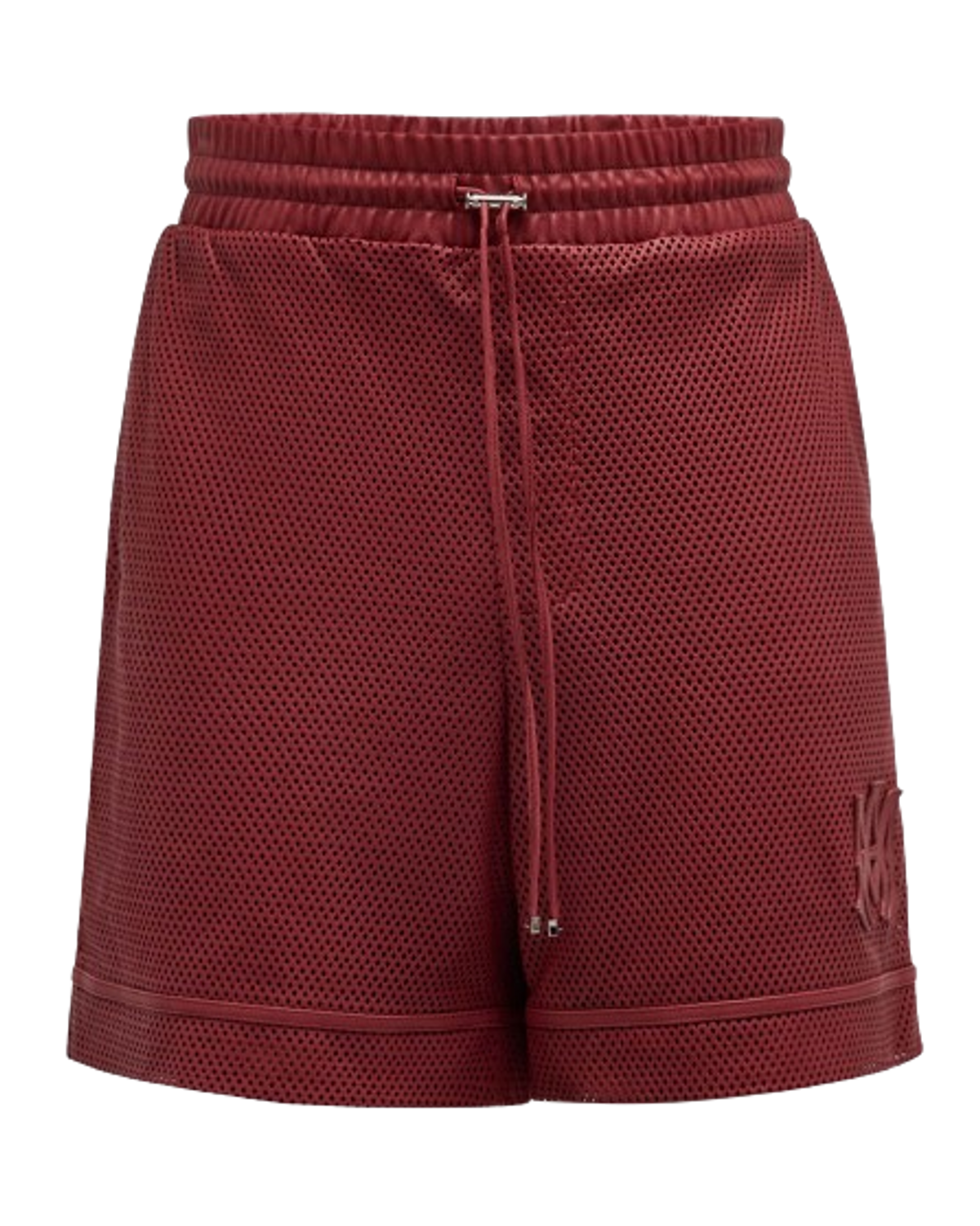 Amiri Ma Perforated Leather Shorts In Sun Dried Tomato