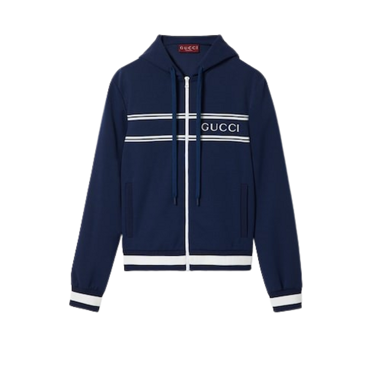 Gucci Technical Jersey Hooded Sweatshirt In Blue
