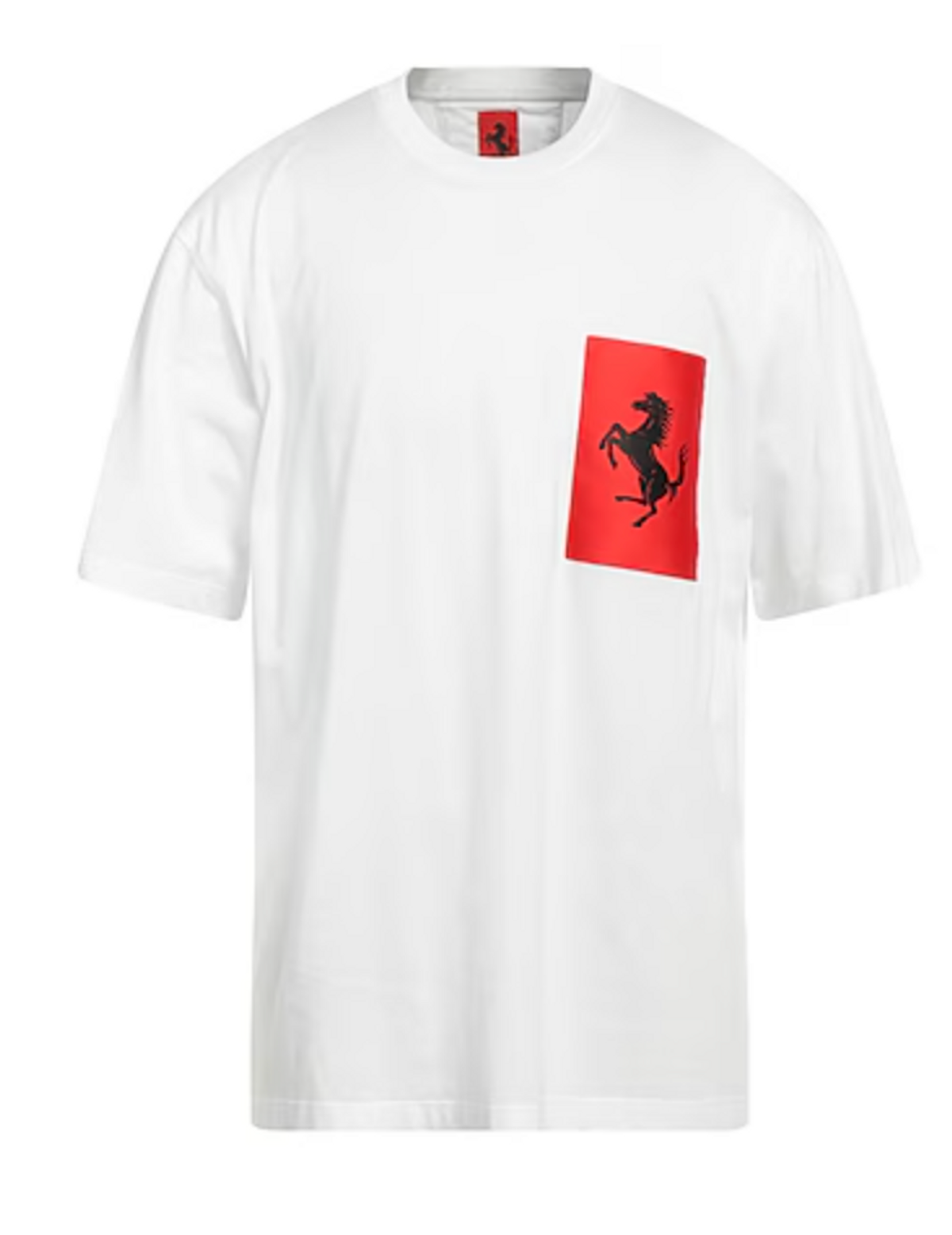 Ferrari Logo-patch Crew Neck T-shirt In White