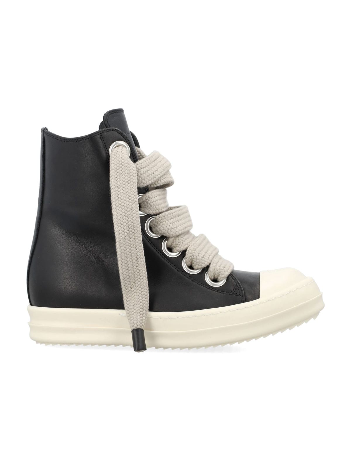 Rick Owens Black Porterville Jumbo Laced Sneakers In Black Pearl Milk