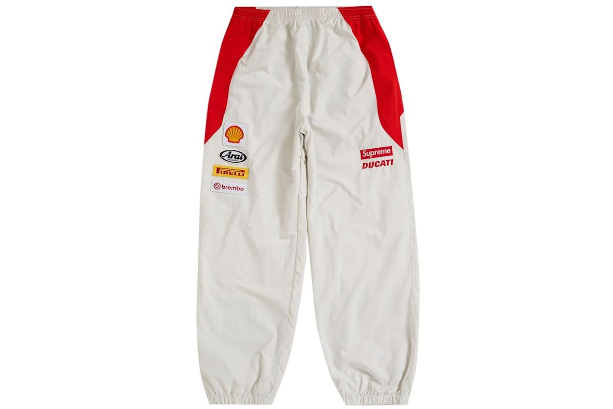 Supreme × Ducati Corse Track Pant Light Grey