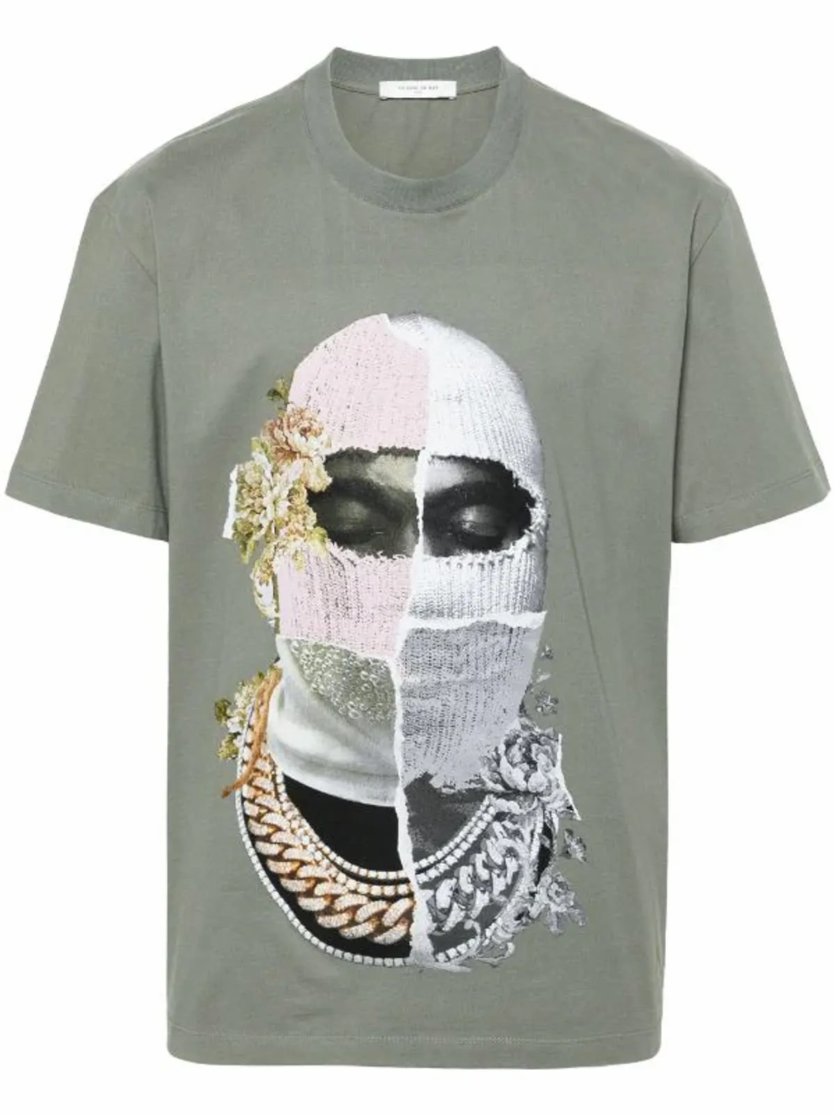 Ih Nom Uh Nit Logo T-shirt With Newspaper Mask Print In Black