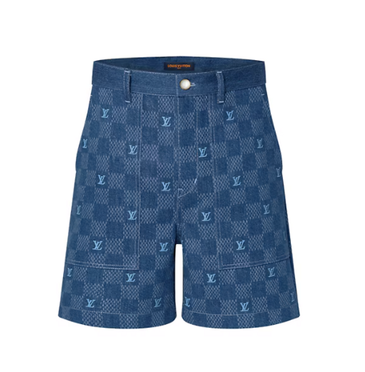 Louis Vuitton Embroidered Damier Denim Shorts
