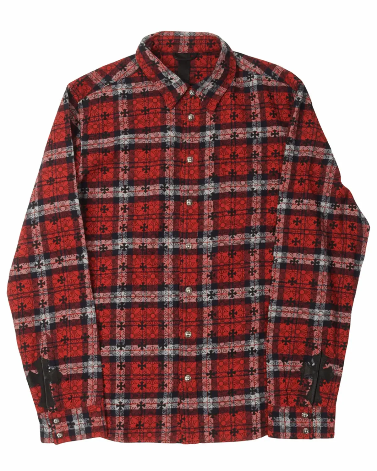 Chrome Hearts Cross Patch Cotton Flannel Shirt