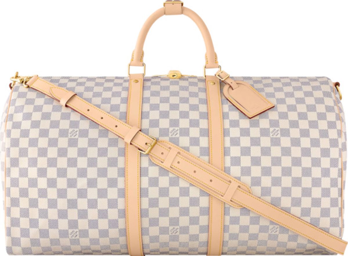 Louis Vuitton White Azur Damier Keepall Bag
