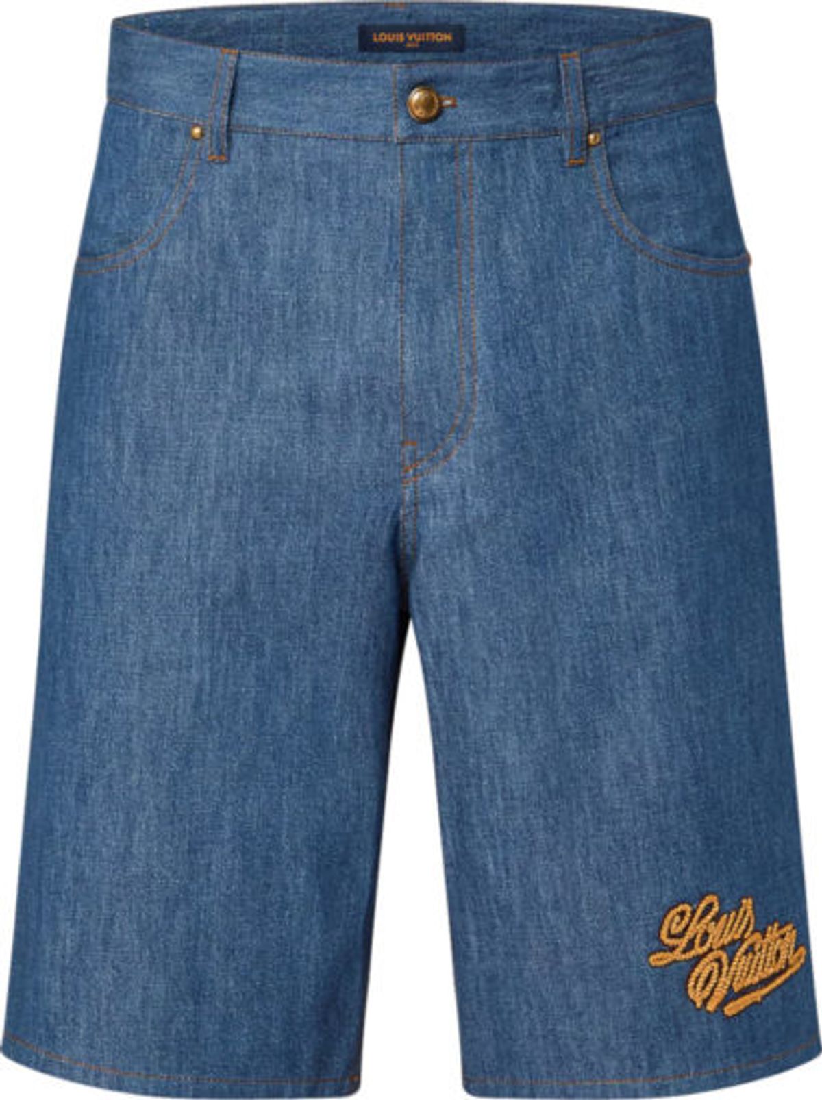 Louis Vuitton Blue Denim Rope Logo Shorts