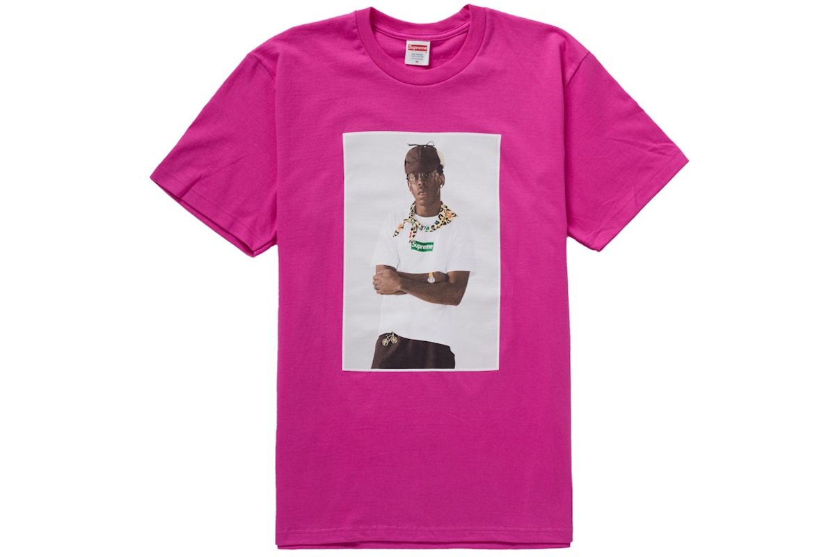 Supreme × Tyler The Creator Merch Magenta Photo T-Shirt