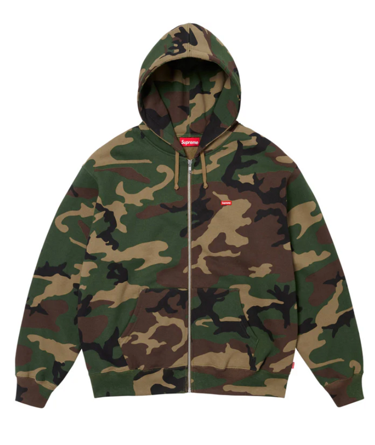 Supreme Small Box Thermal Zip Up Sweat Woodland Camo