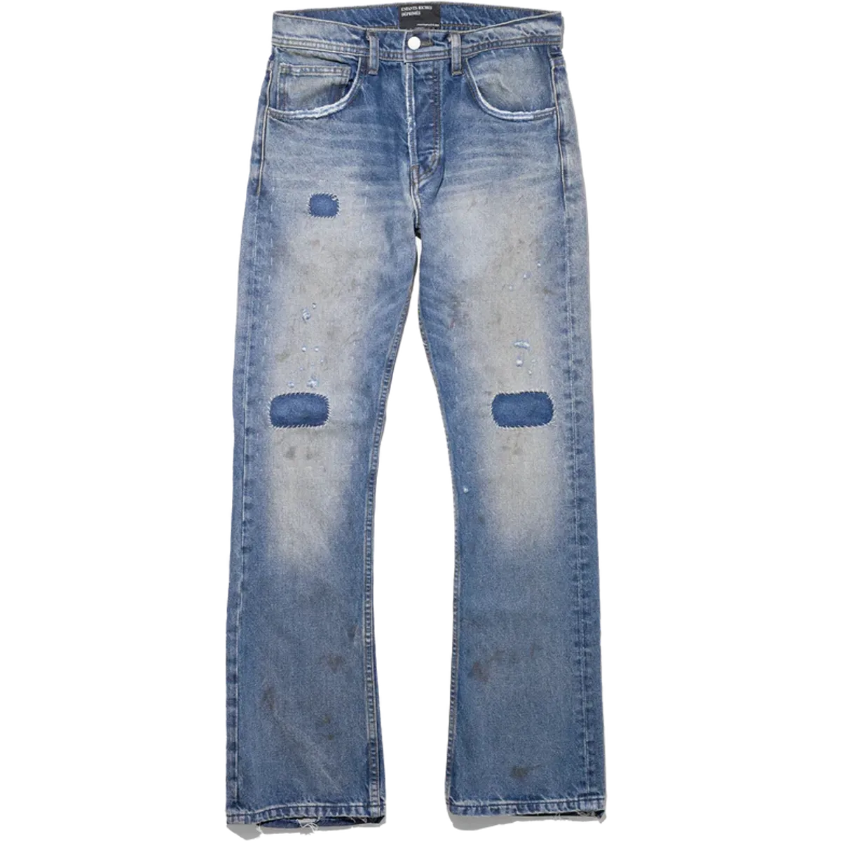 Enfants Riches Deprimes Blue Hit & Run Flare Jeans In Dirty Medium Blue