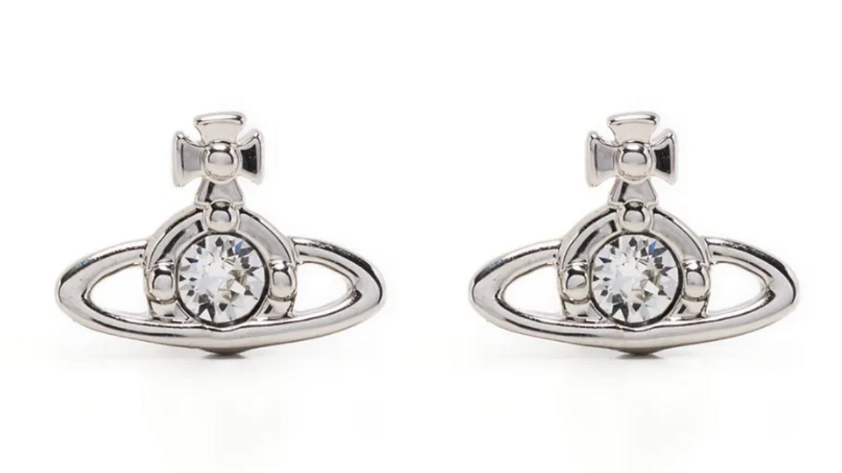 Vivienne Westwood Nano Solitaire Single Stud Earring In Silver