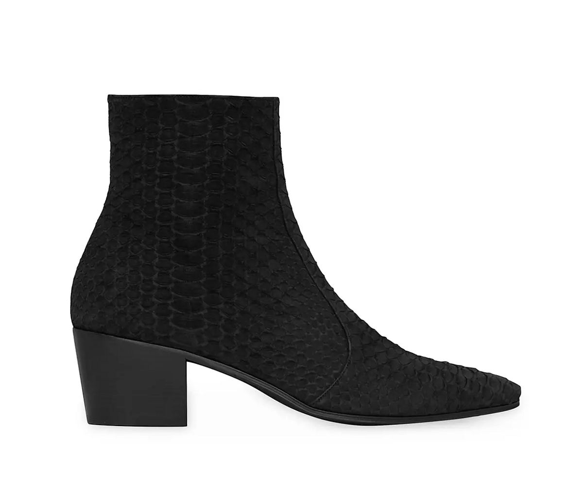 Saint Laurent Vassili Zipped Boots In Python Leather