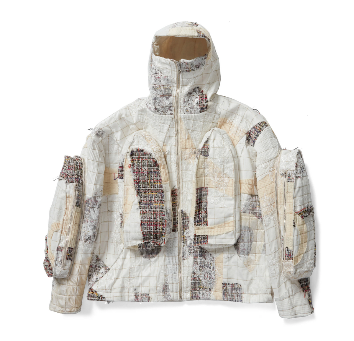 Who Decides War Patchwork-design Tweed Jacket In Neutrals