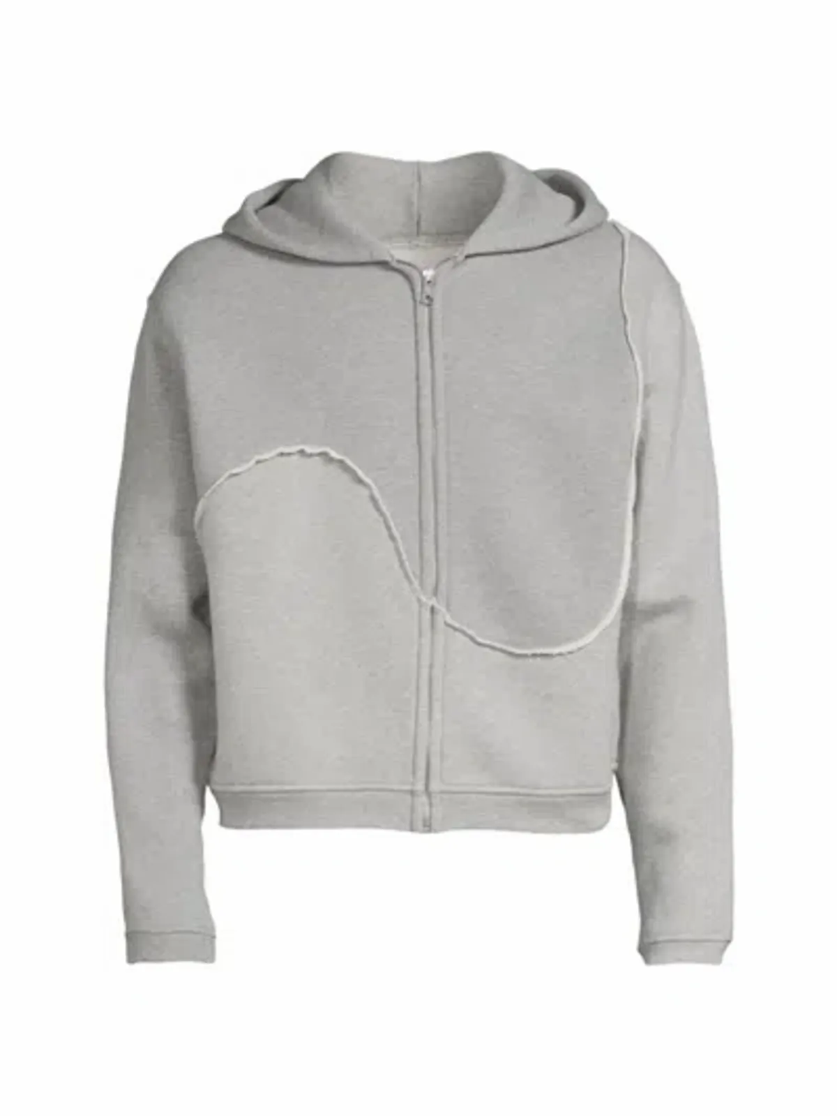 ERL Swirl Cotton Zip-front Hoodie In Grey