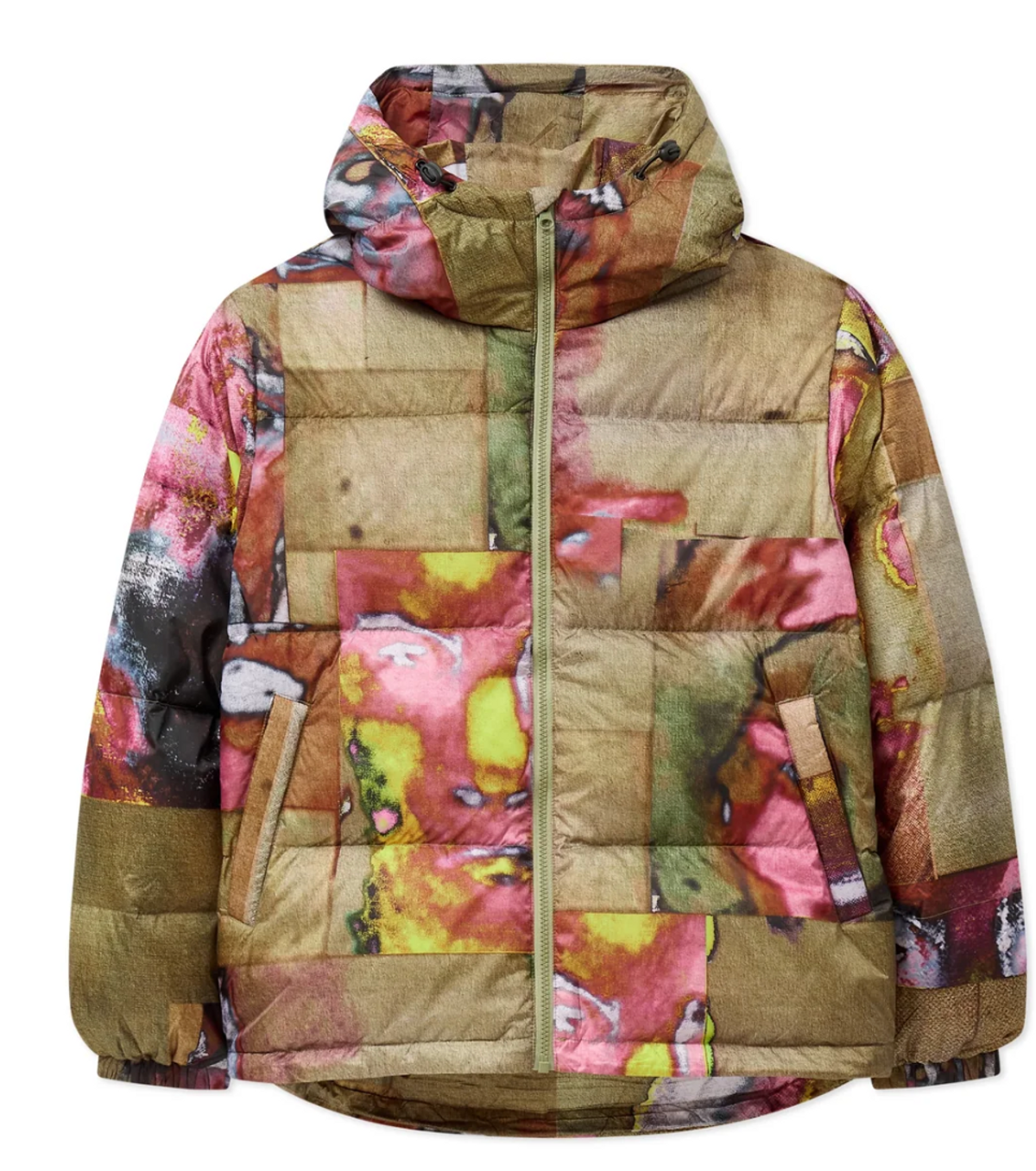 KidSuper Faces collage printed puffer multi