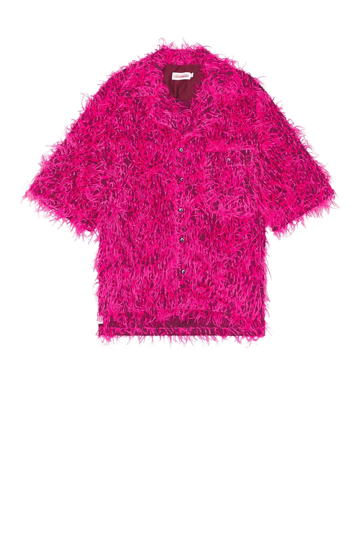 Loverboy by Charles Jeffrey Shaggy Hawaiian Shirt In Pink