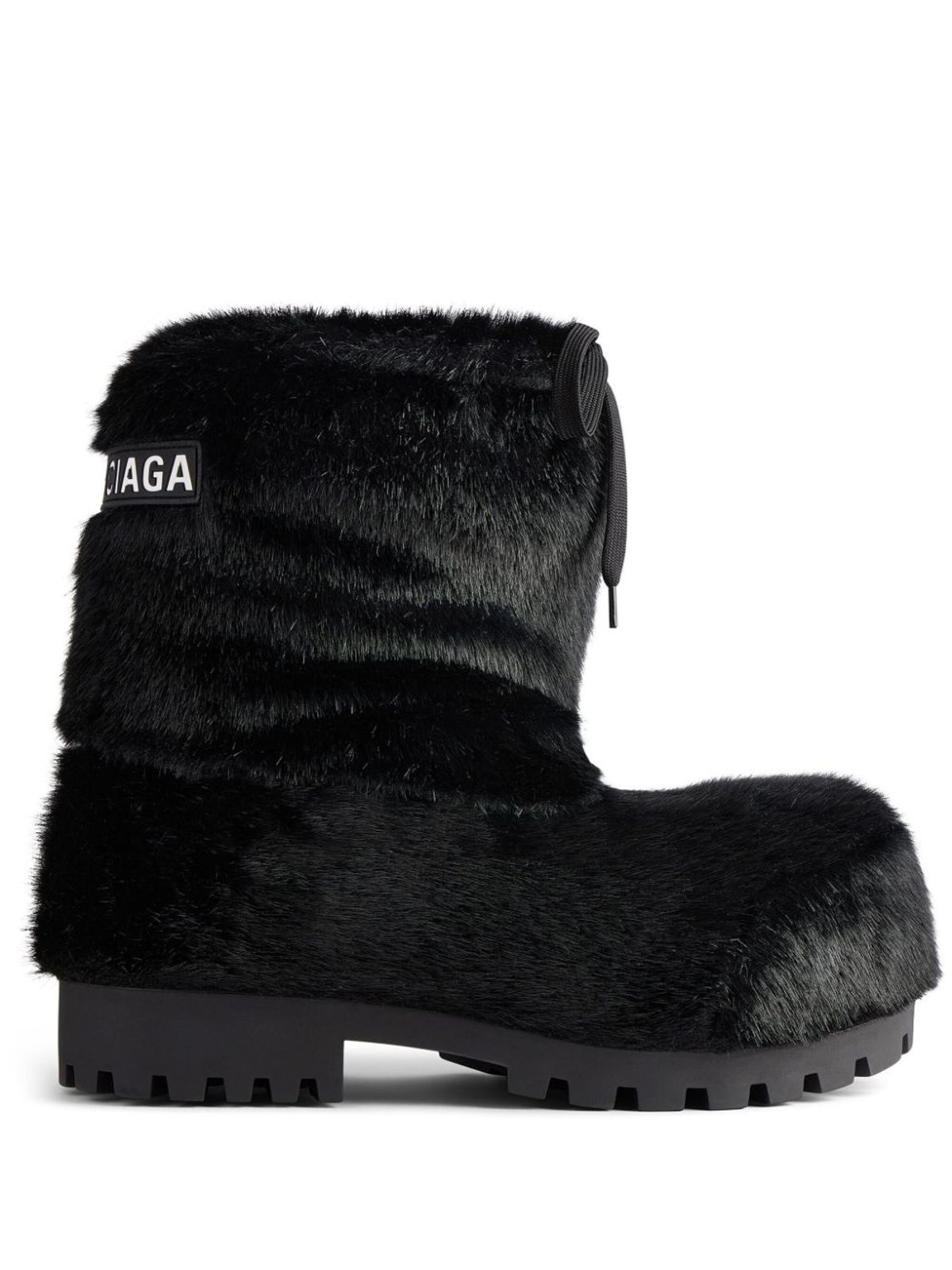 Balenciaga Alaska Low Faux-fur Boots In Black