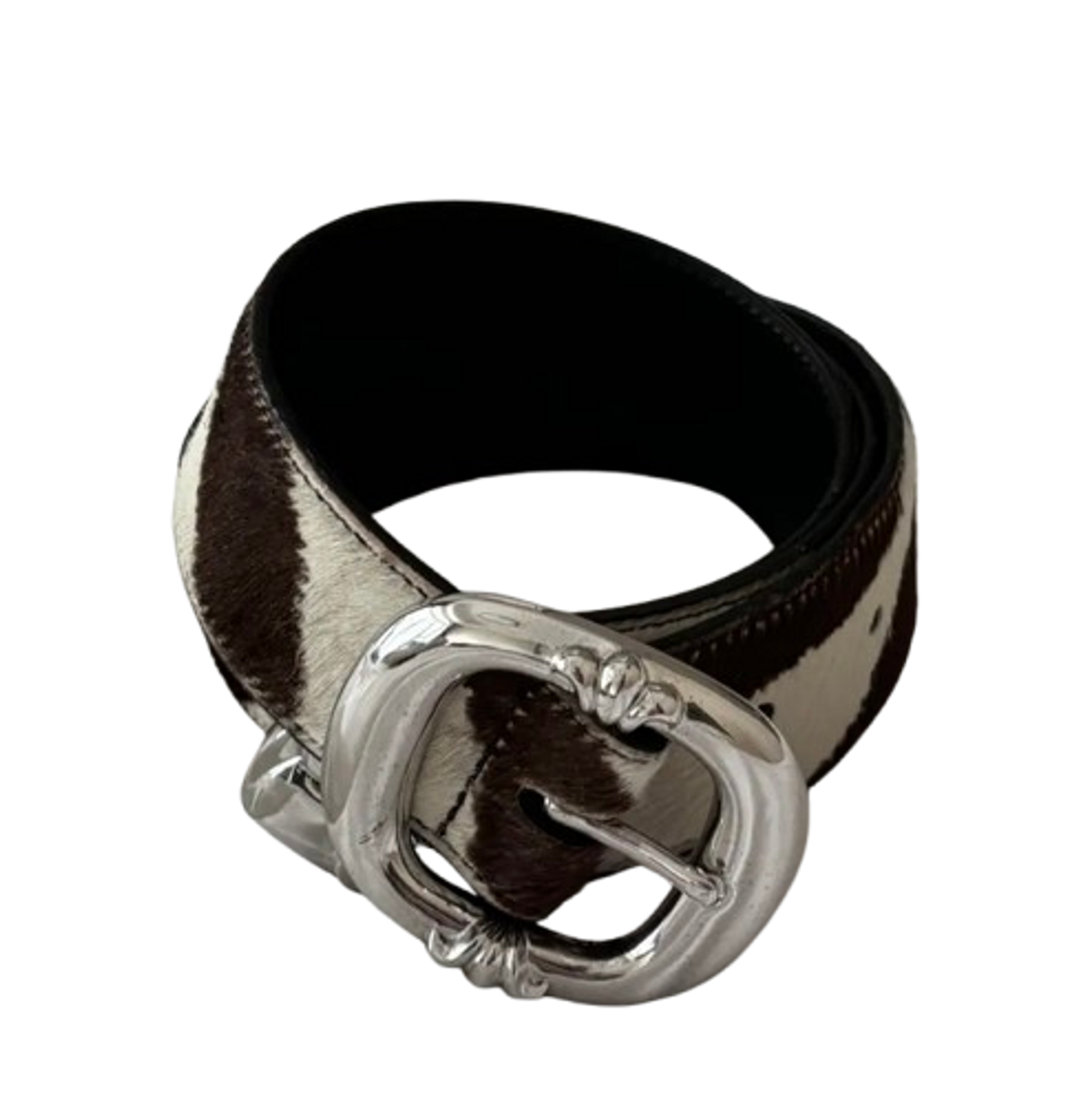 小物 paradoxe paris BLACK PONY HAIR BELT Acid Washed Pony Hair Triple 'b' Classic - Black/Clear