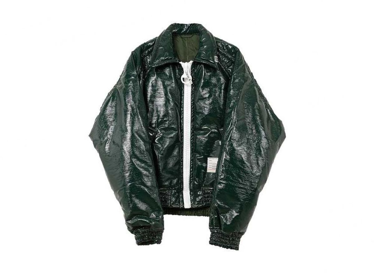 Maison Mihara Yasuhiro Enamel Puffer Jacket Green