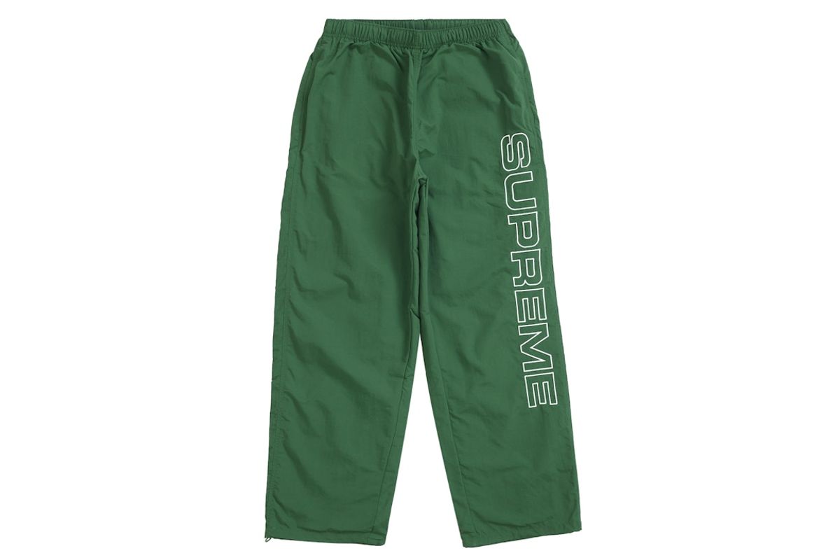 Supreme Spellout Embroidered Track Pant Dark Green