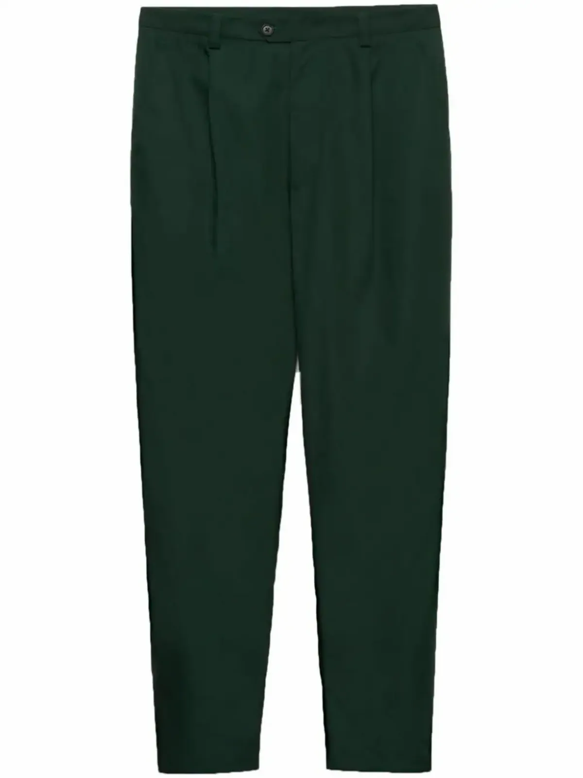 Prada Green Poplin Brand-print Straight-leg Slim-fit Woven Trousers
