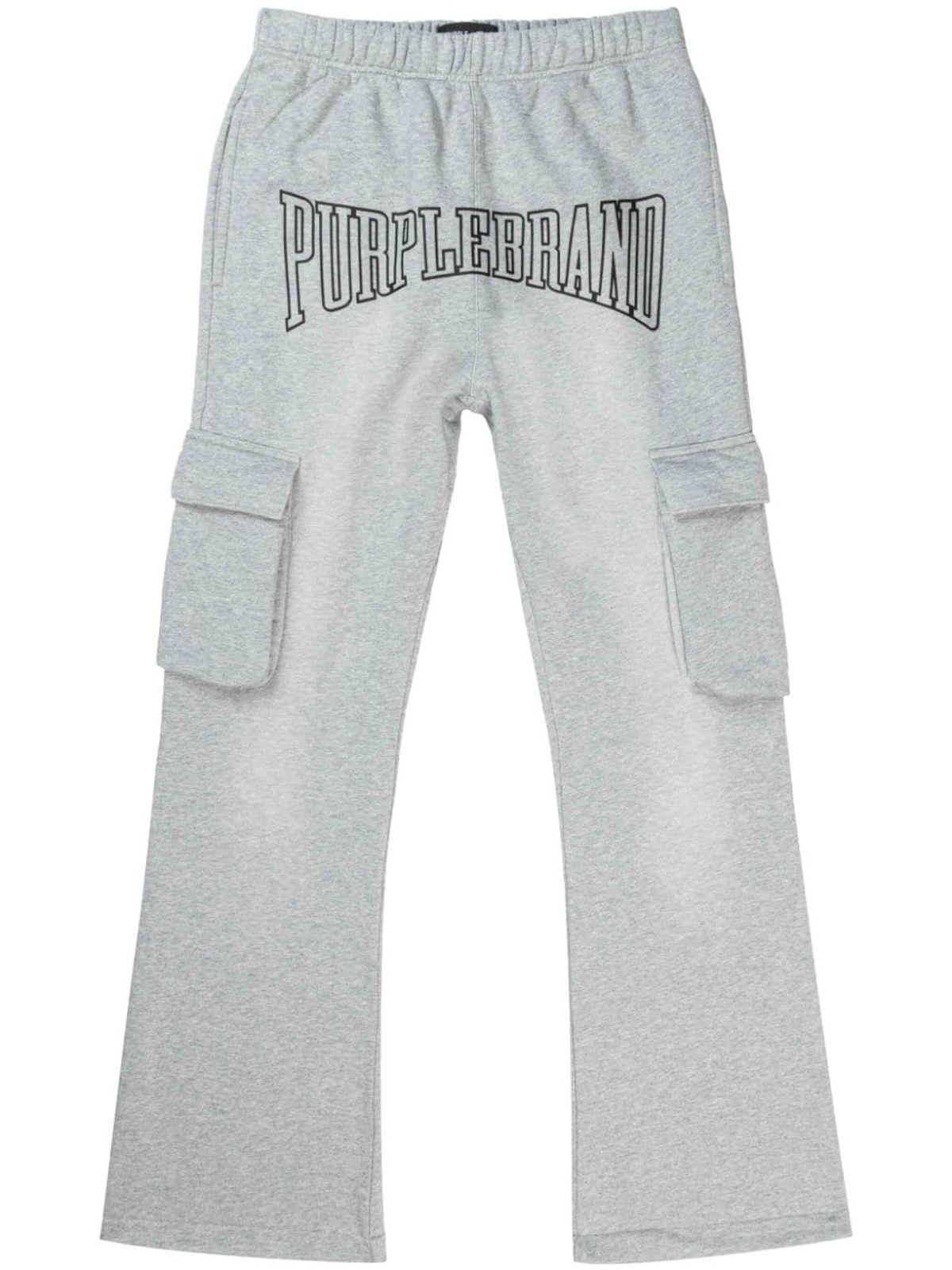 Purple Brand Logo-print Track Pants In Grey