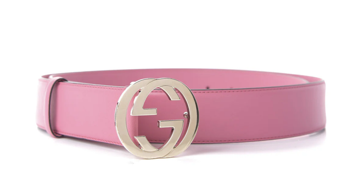 Gucci Interlocking Buckle Leather Belt In Pink