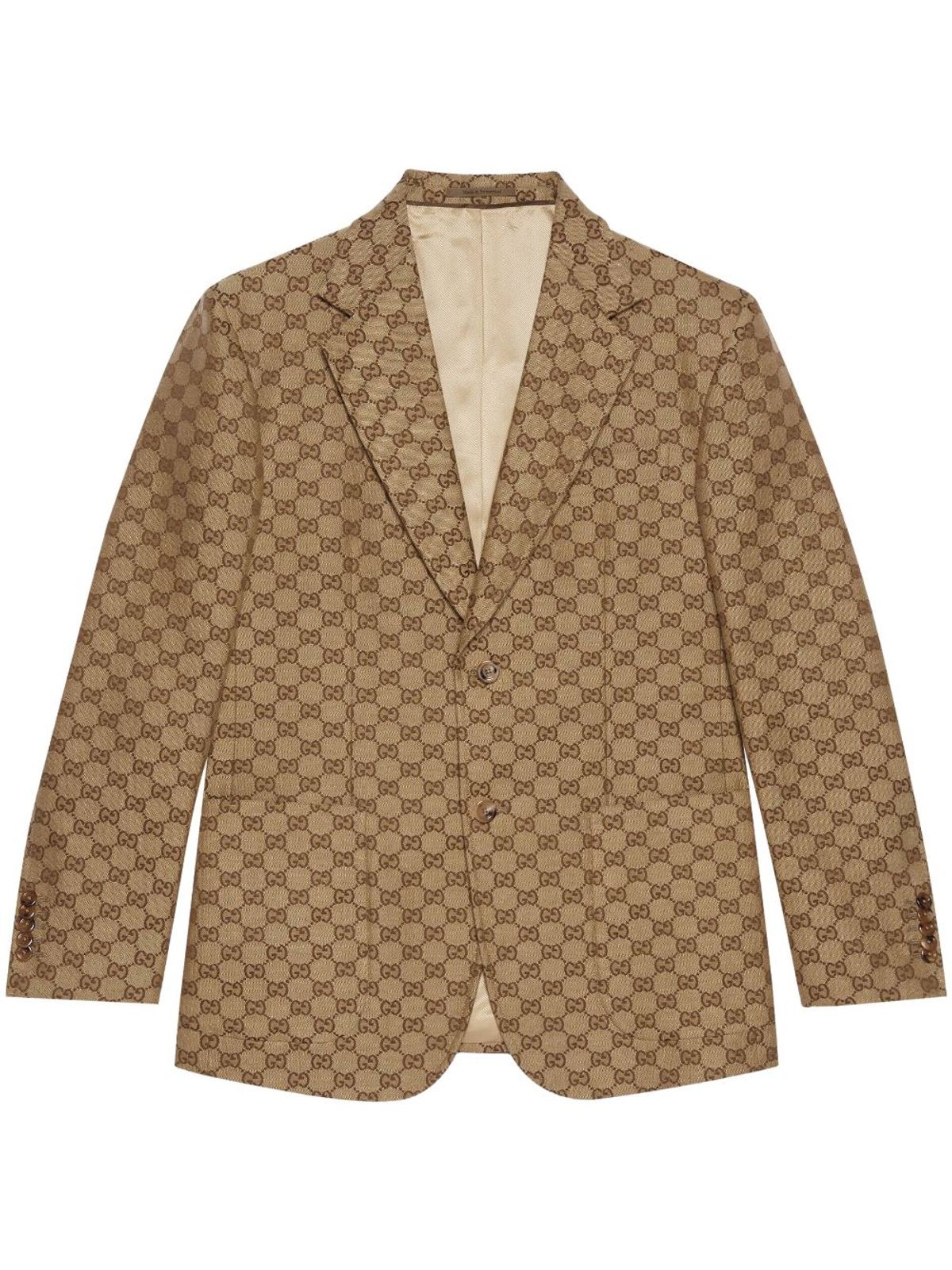 Gucci Jackett Aus Gg Supreme-leinen In Beige