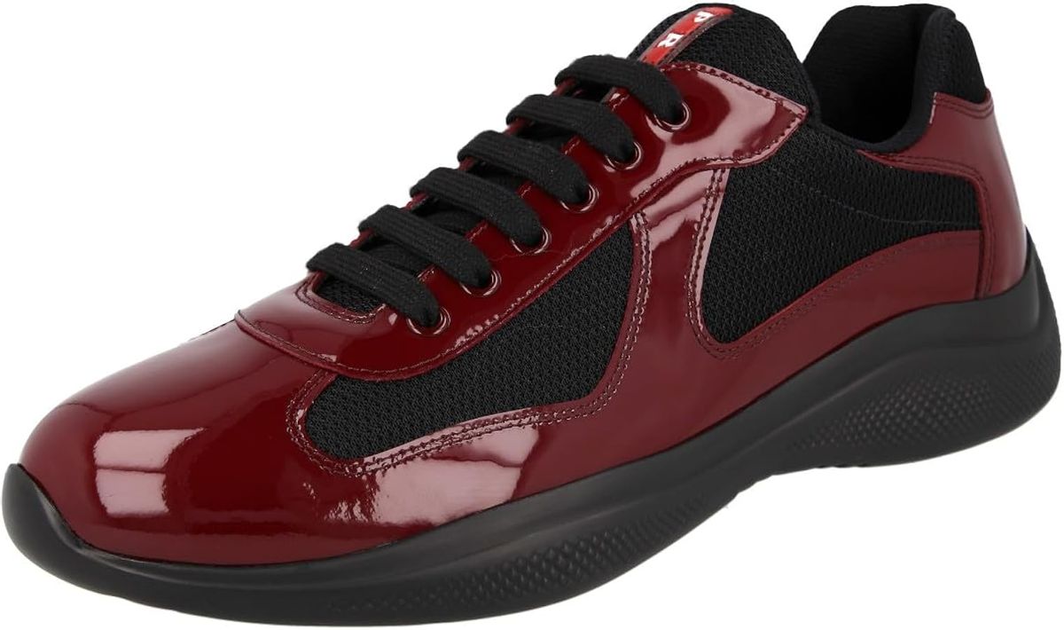 Prada Red Leather Americas Cup Sneakers