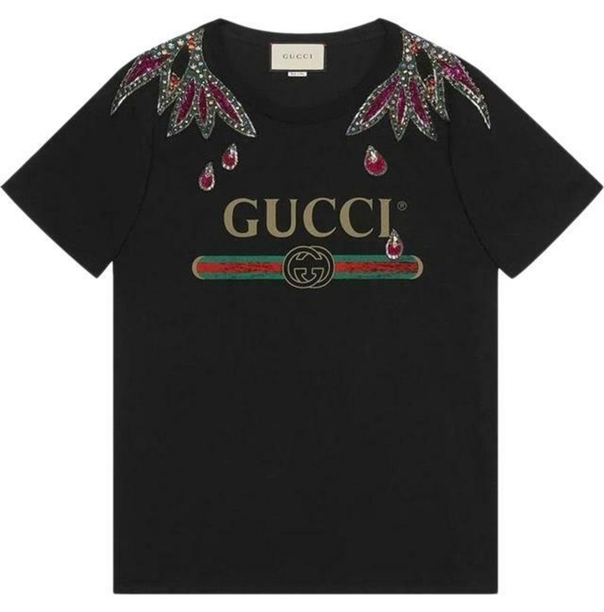 Gucci Black Oversized Logo T-shirt with Embroidery Tee Shirt
