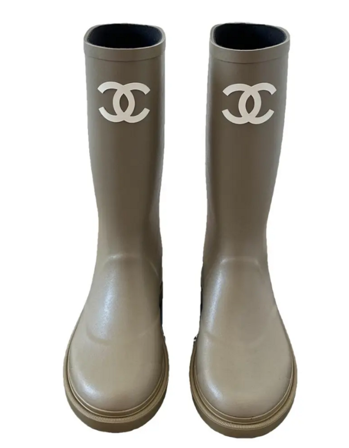 Chanel Wellington Boots In Green