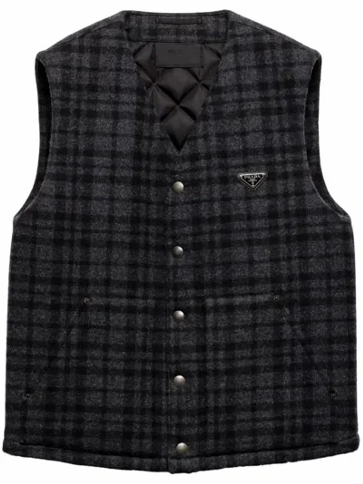 PRADA 25S PLAID DOWN VEST 512