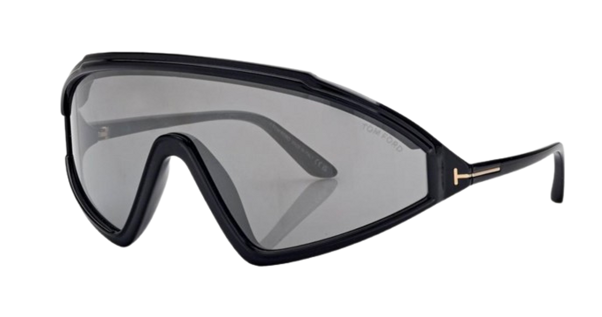 Tom Ford Lorna Thin Oval Sunglasses In Black