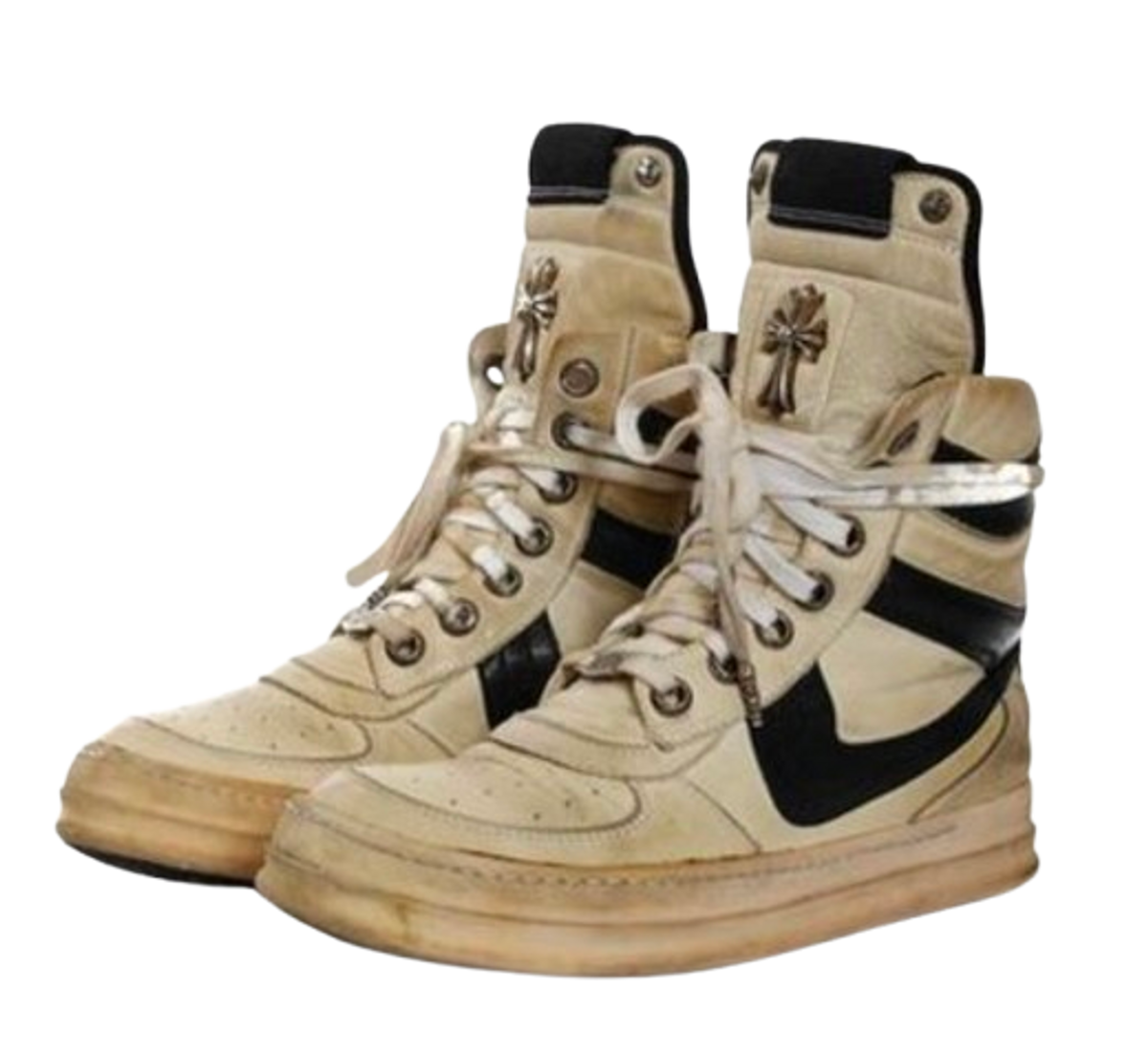 Rick Owens × Chrome Hearts White Black Geobaskets